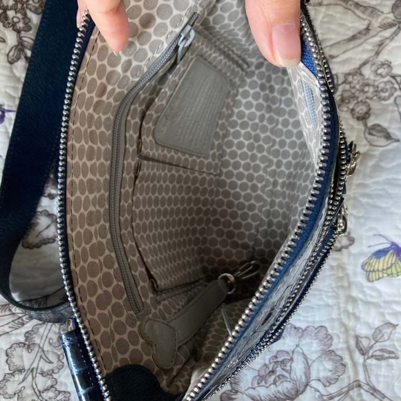 Brighton Navy blue Croc Pattern Bag - Picture 10 of 15